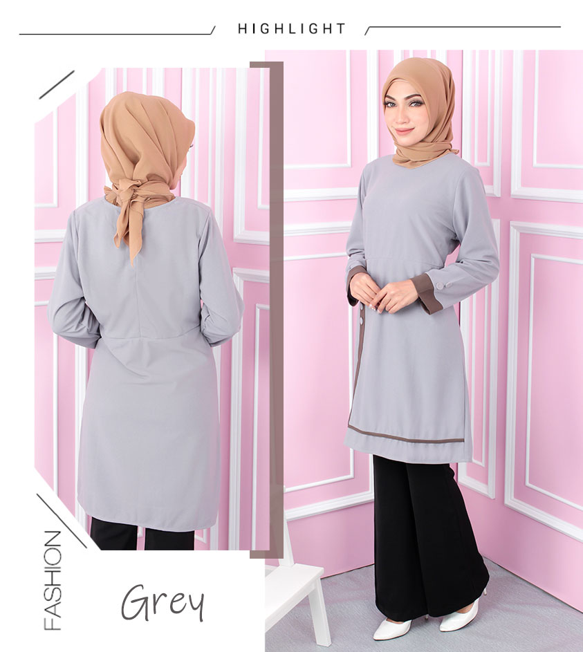 QA-557 WOMEN'S BLOUSE GREY