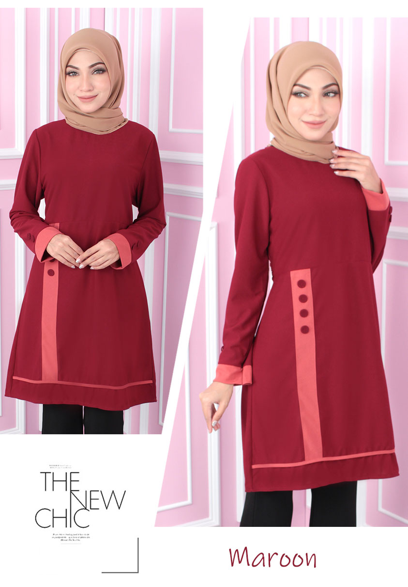 QA-557 WOMEN'S BLOUSE MAROON