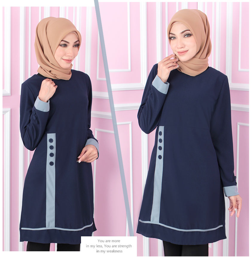 QA-557 WOMEN'S BLOUSE NAVY BLUE