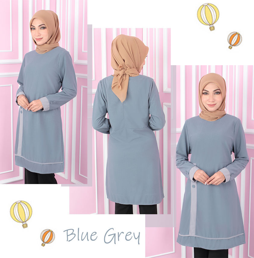 QA-557 WOMEN'S BLOUSE BLUE GREY