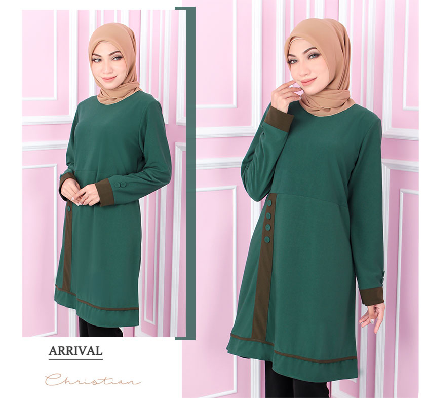 QA-557 WOMEN'S BLOUSE EMERALD GREEN