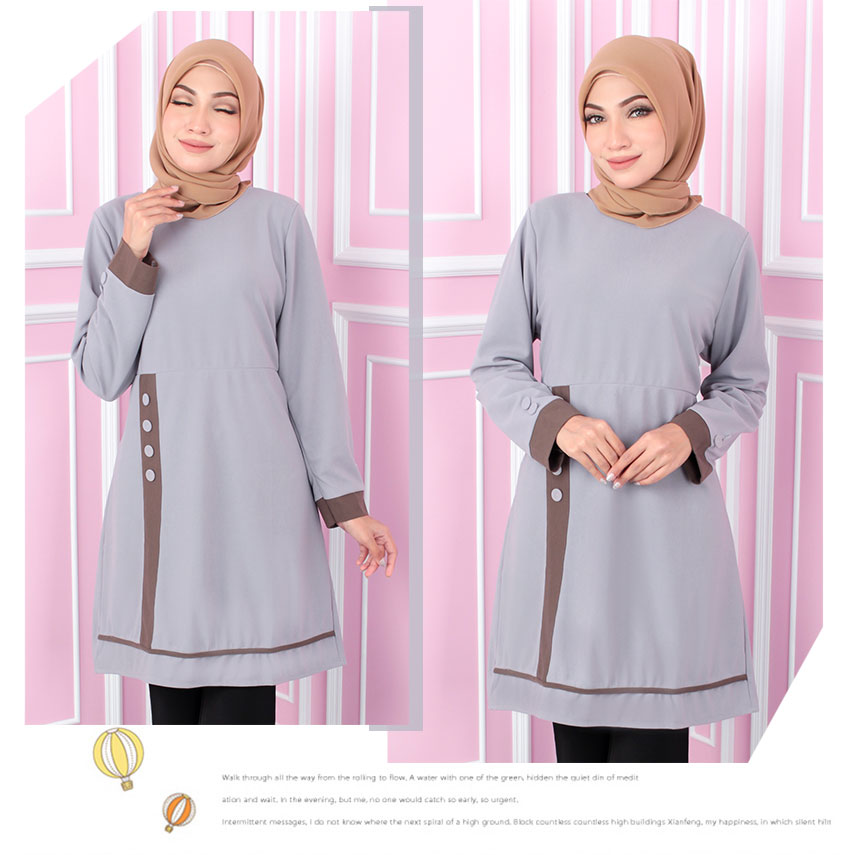 QA-557 WOMEN'S BLOUSE GREY