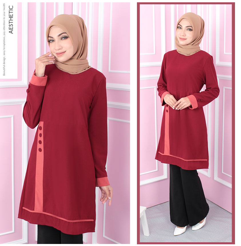 QA-557 WOMEN'S BLOUSE MAROON