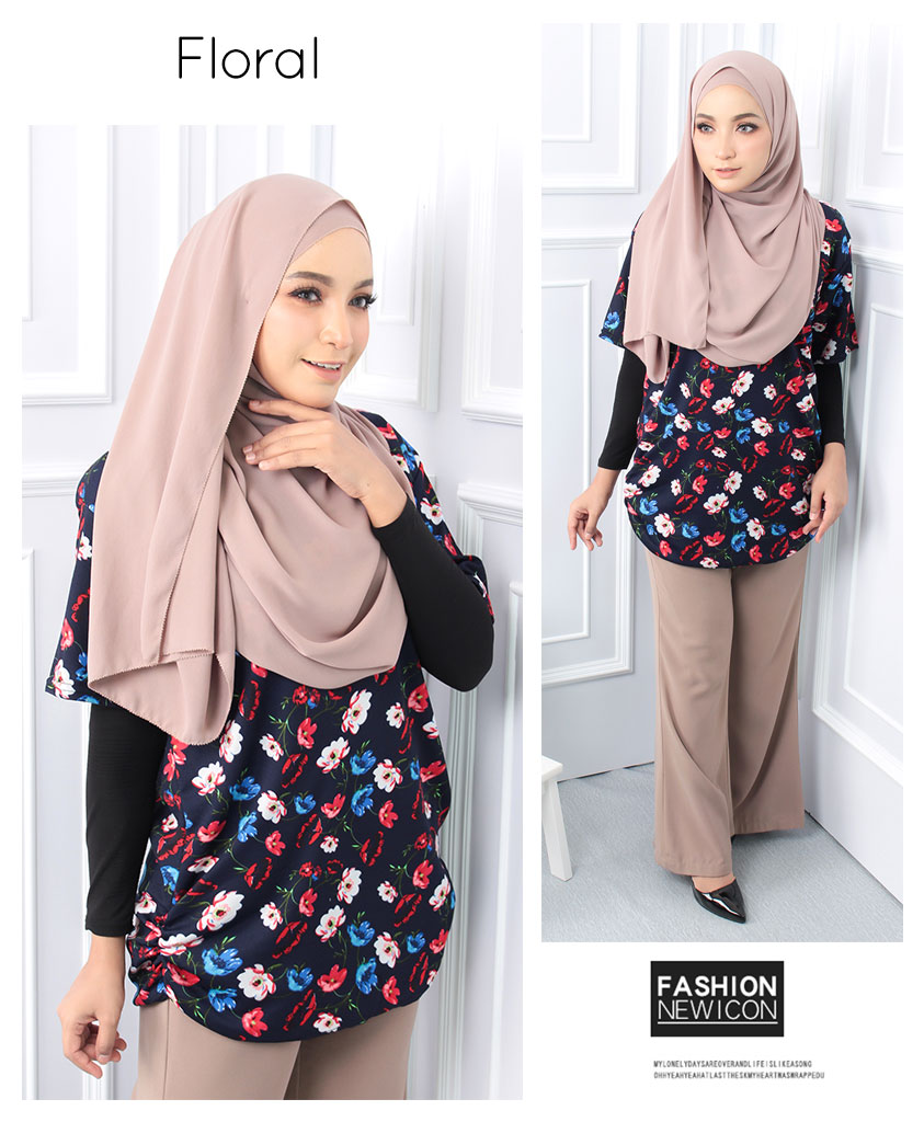 QA-559 PRINTED CASUAL TOP FLORAL 