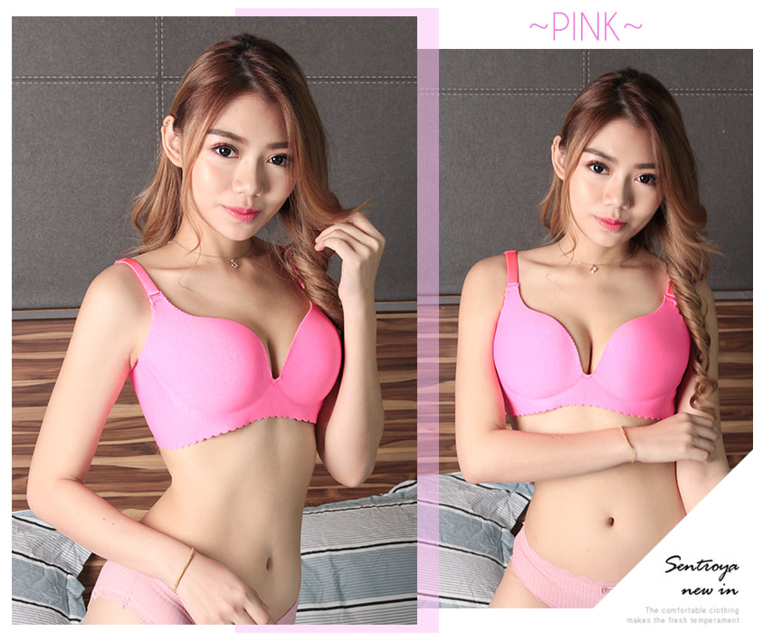 QA-560 SEAMLESS PUSH UP BRA PINK