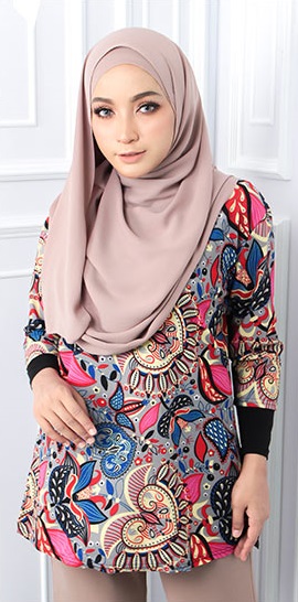 QA-563 WOMEN'S PRINTED TOP 02 PINK