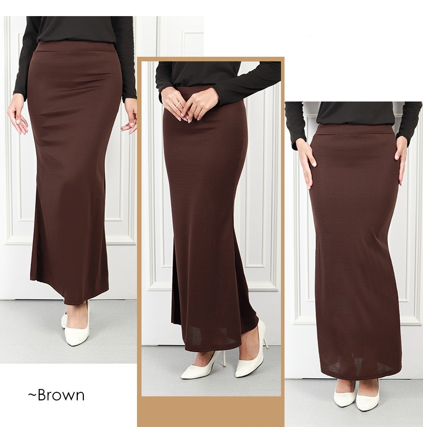 QA-571 CLASSIC DUYUNG SKIRT BROWN