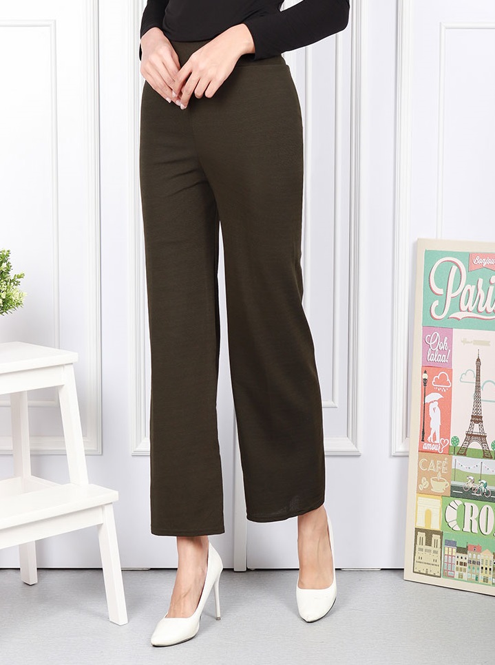 QA-589 ELASTIC MODERN PANTS ARMY GREEN