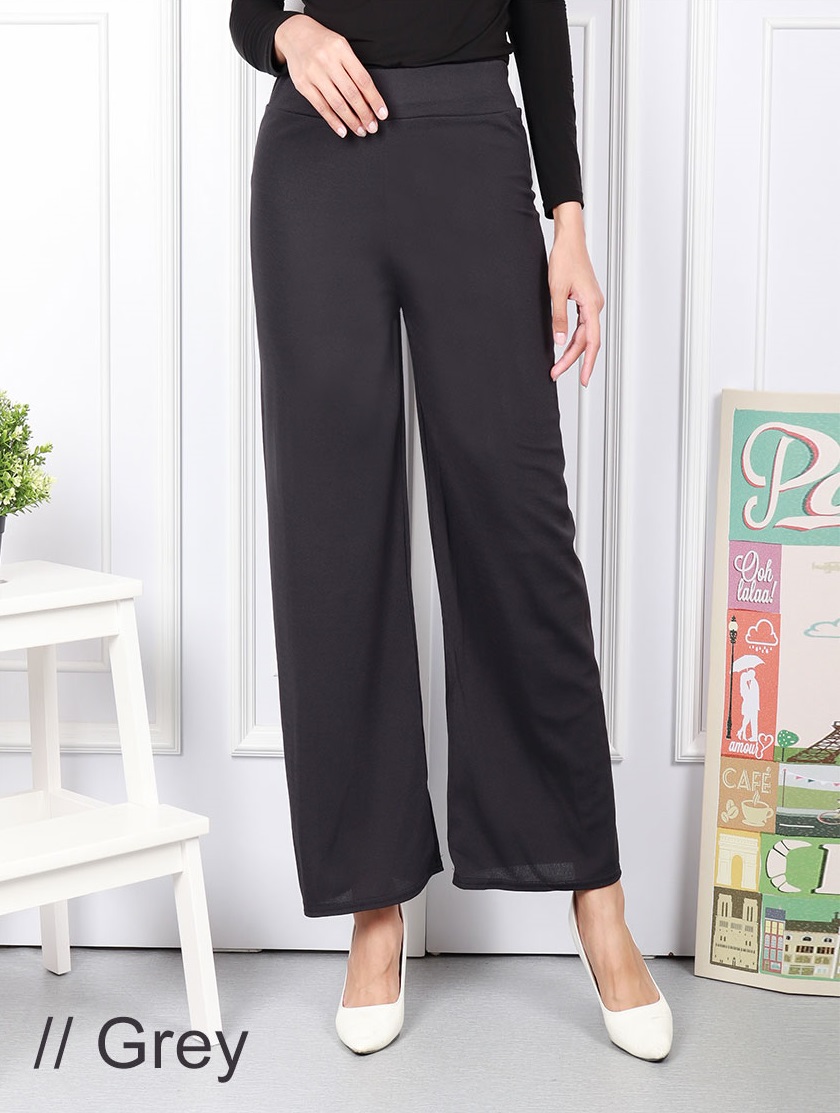 QA-589 ELASTIC MODERN PANTS GREY