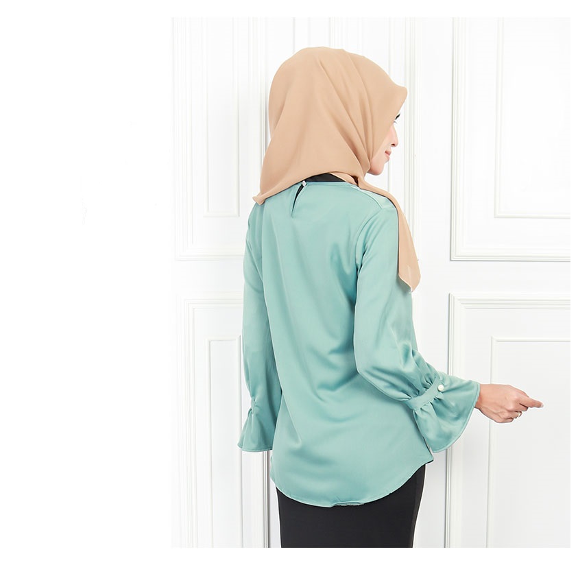 QA-565 BUTTON CUFF SLEEVE BLOUSE MINT