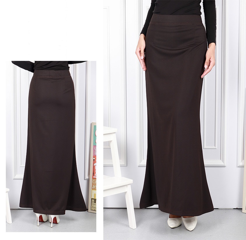 QA-567 WOMEN'S DUYUNG MAXI SKIRT DARK BROWN