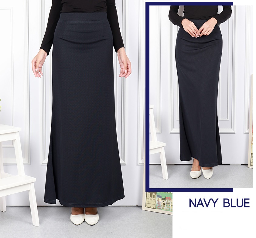 QA-567 WOMEN'S DUYUNG MAXI SKIRT NAVY BLUE