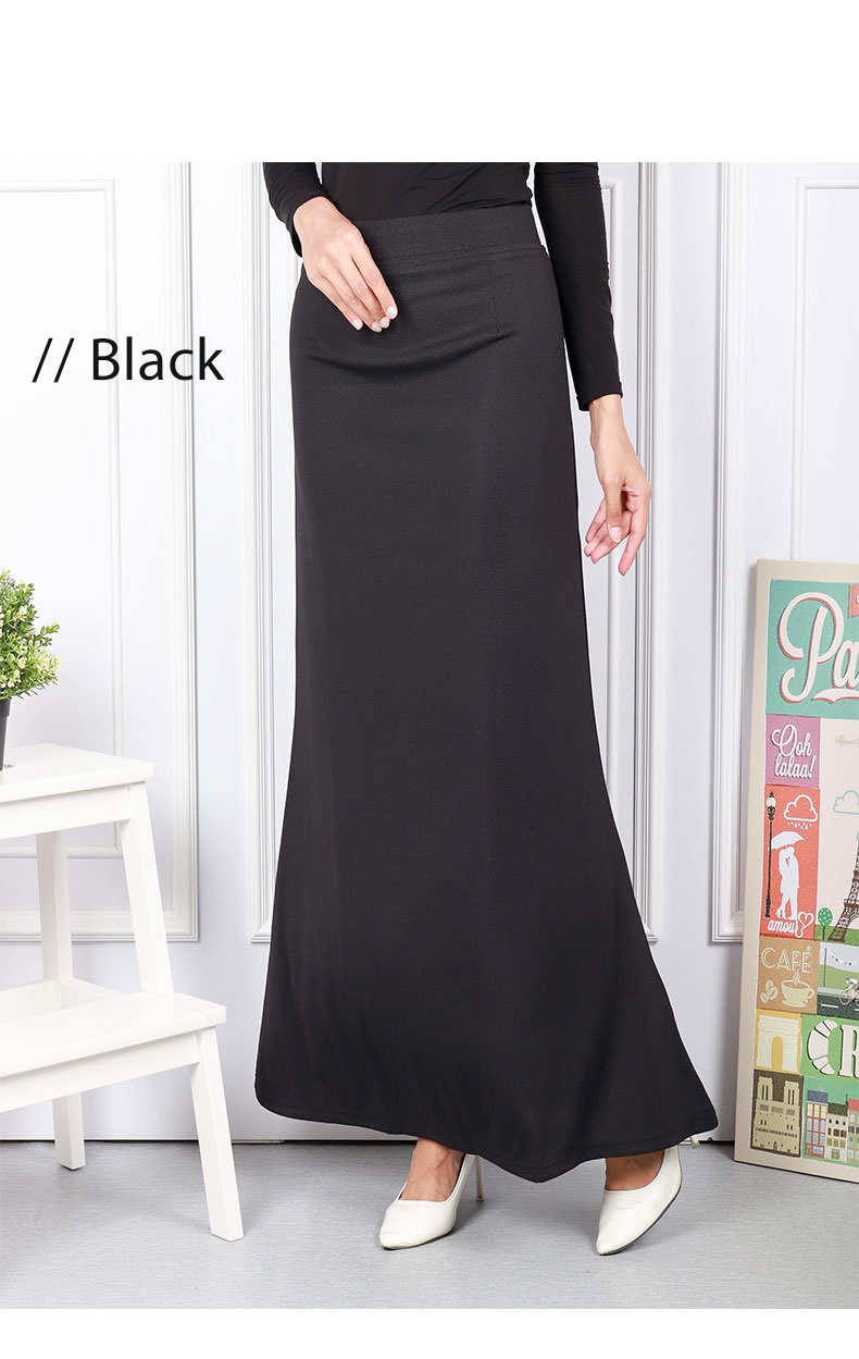 QA-567 WOMEN'S DUYUNG MAXI SKIRT BLACK