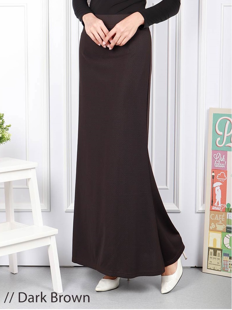 QA-567 WOMEN'S DUYUNG MAXI SKIRT DARK BROWN