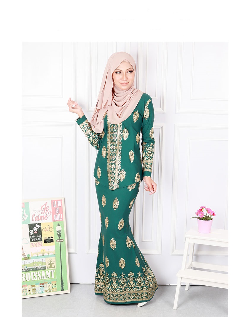 QA-568 MODERN SONGKET KEBAYA SET GREEN