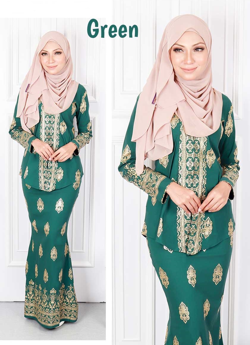 QA-568 MODERN SONGKET KEBAYA SET GREEN