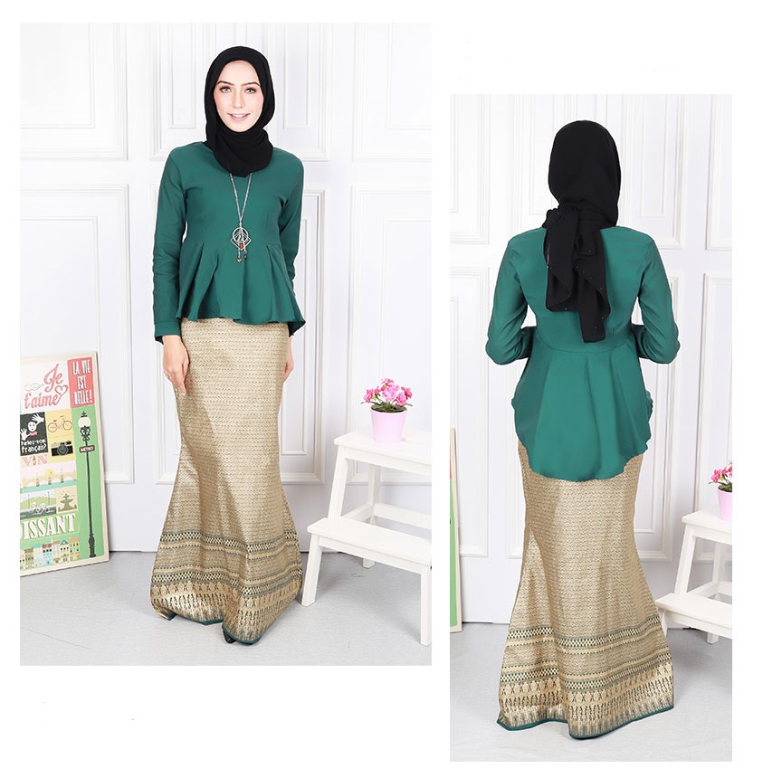 QA-570 MODERN SONGKET SET GREEN