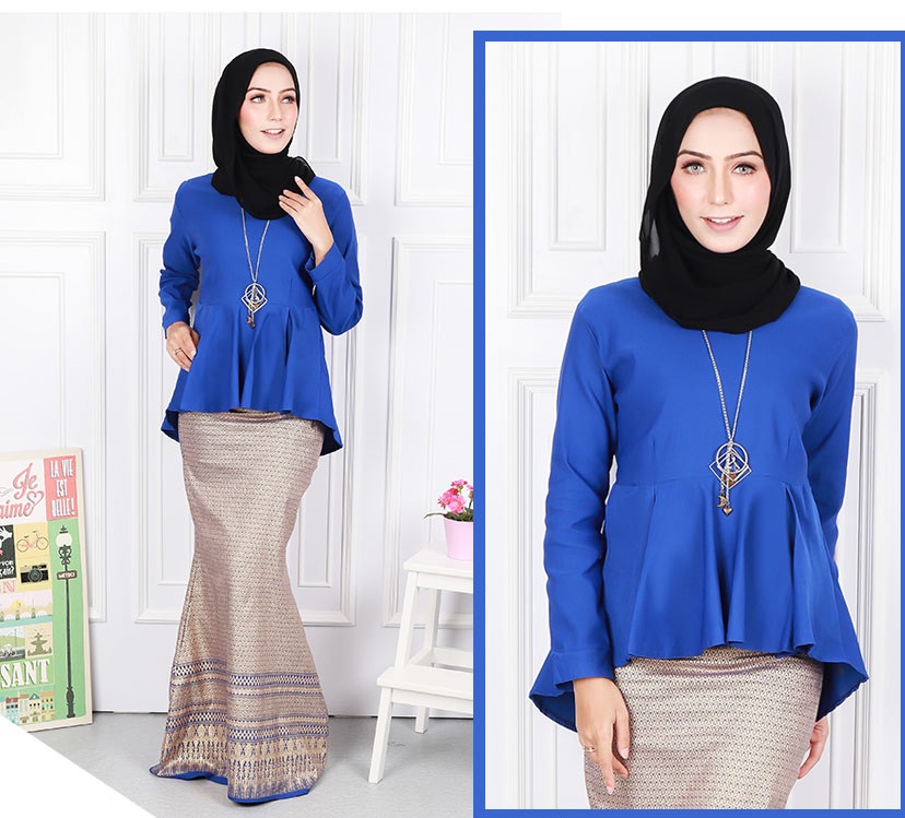 QA-570 MODERN SONGKET SET ROYAL BLUE