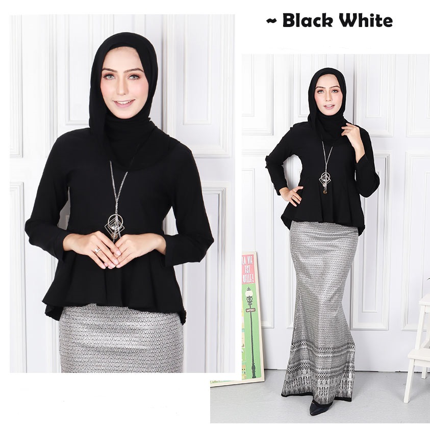 QA-570 MODERN SONGKET SET BLACK WHITE