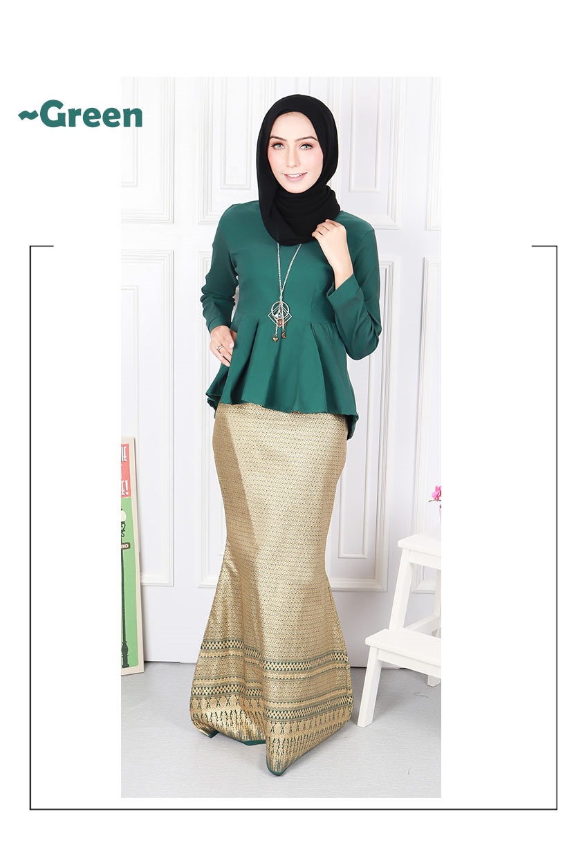 QA-570 MODERN SONGKET SET GREEN