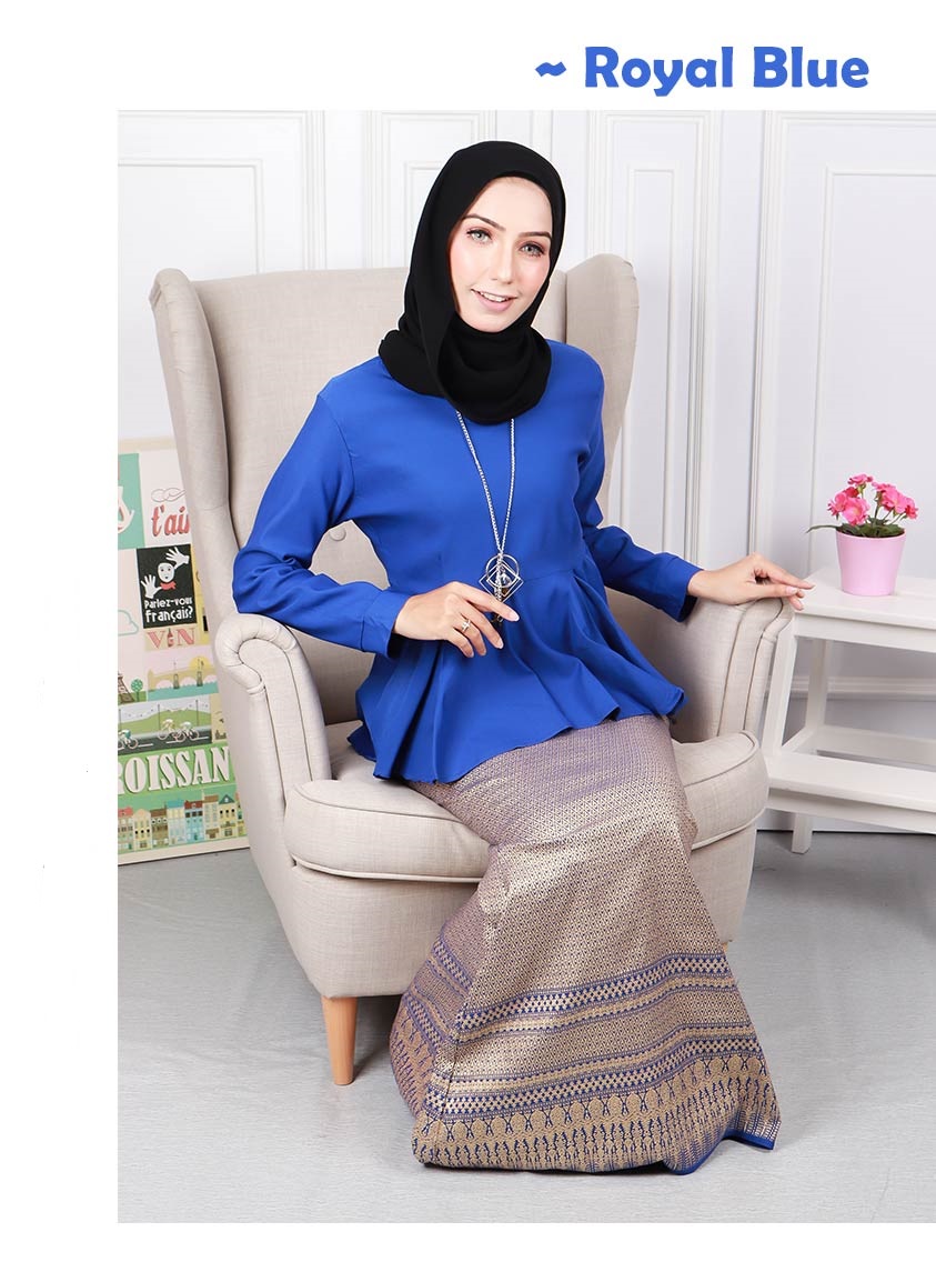 QA-570 MODERN SONGKET SET ROYAL BLUE