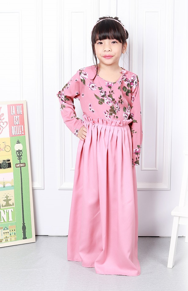 QA-578 ROSES KIDS JUBAH PINK