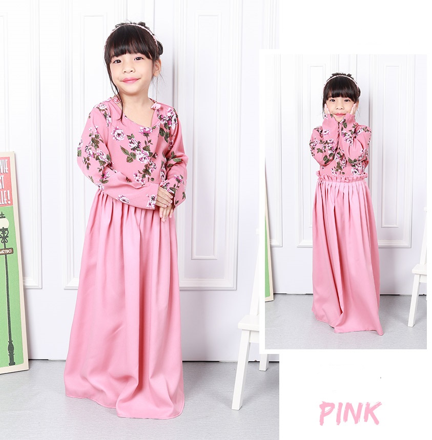 QA-578 ROSES KIDS JUBAH PINK