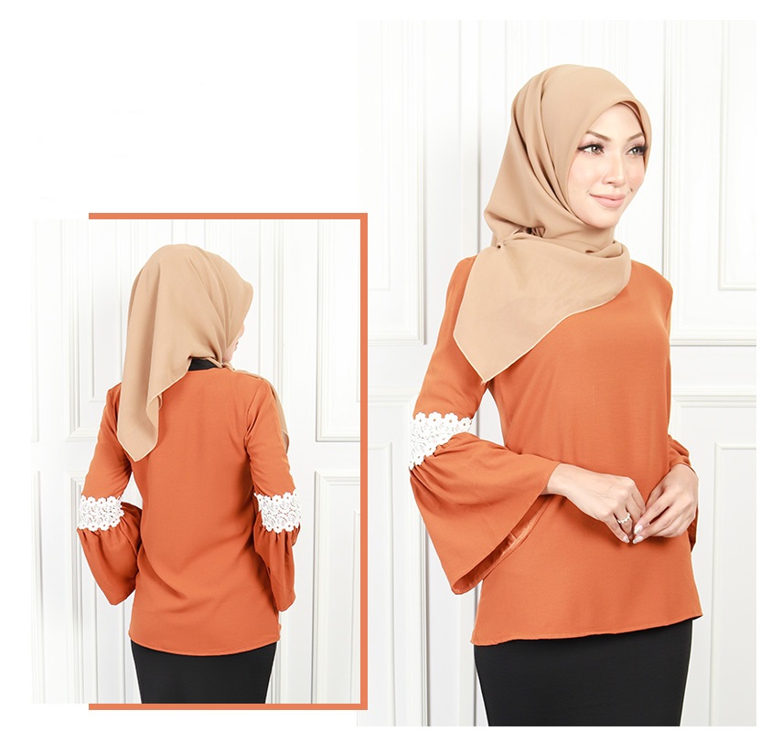 QA-579 MUSLIMAH FASHION BLOUSE ORANGE