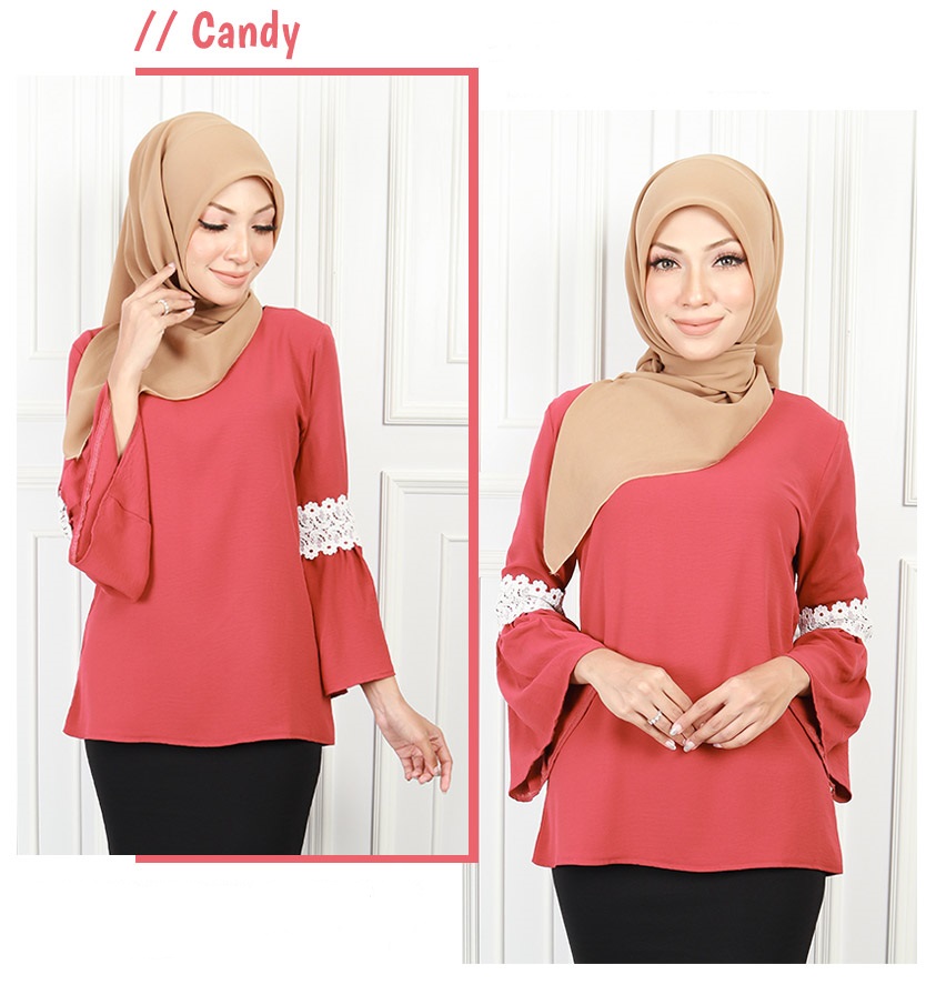 QA-579 MUSLIMAH FASHION BLOUSE CANDY