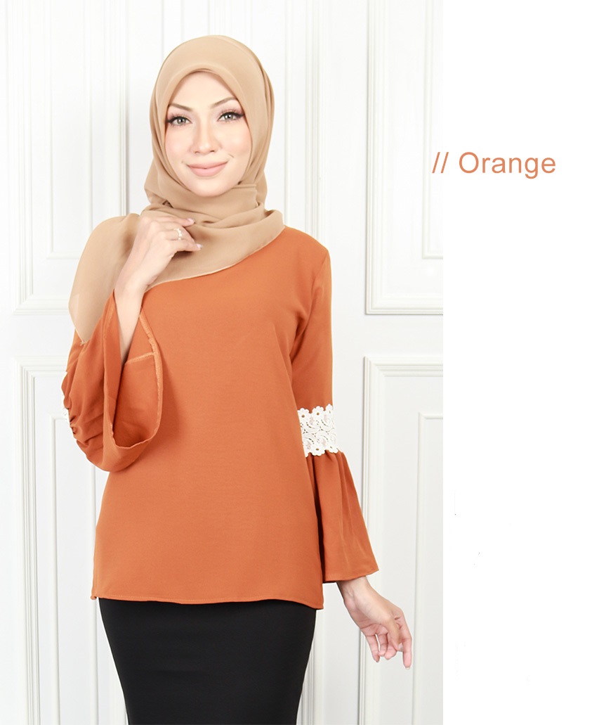 QA-579 MUSLIMAH FASHION BLOUSE ORANGE