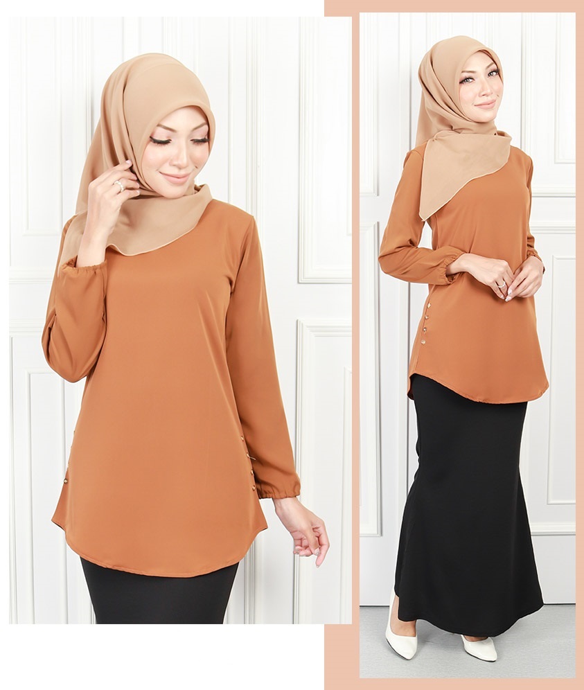 QA-580 CASUAL WOMEN'S BLOUSE BROWN