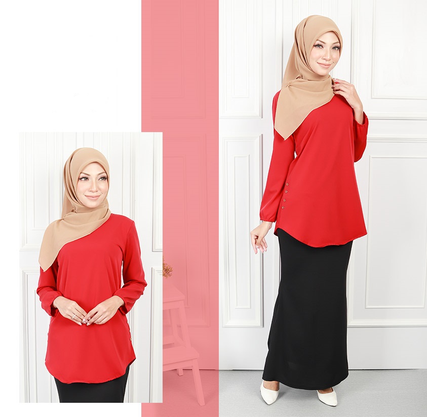 QA-580 CASUAL WOMEN'S BLOUSE RED