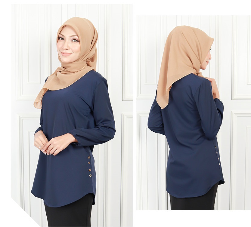 QA-580 CASUAL WOMEN'S BLOUSE NAVY BLUE