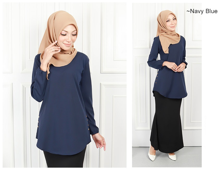 QA-580 CASUAL WOMEN'S BLOUSE NAVY BLUE