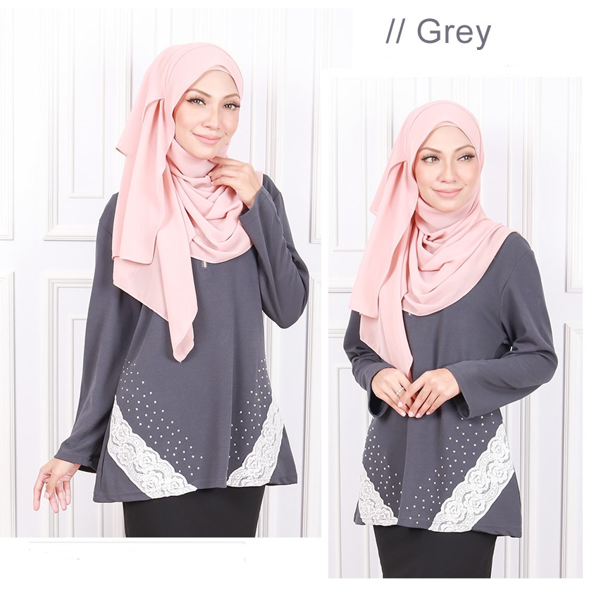 QA-587 ELEGANT WOMEN'S BLOUSE GREY