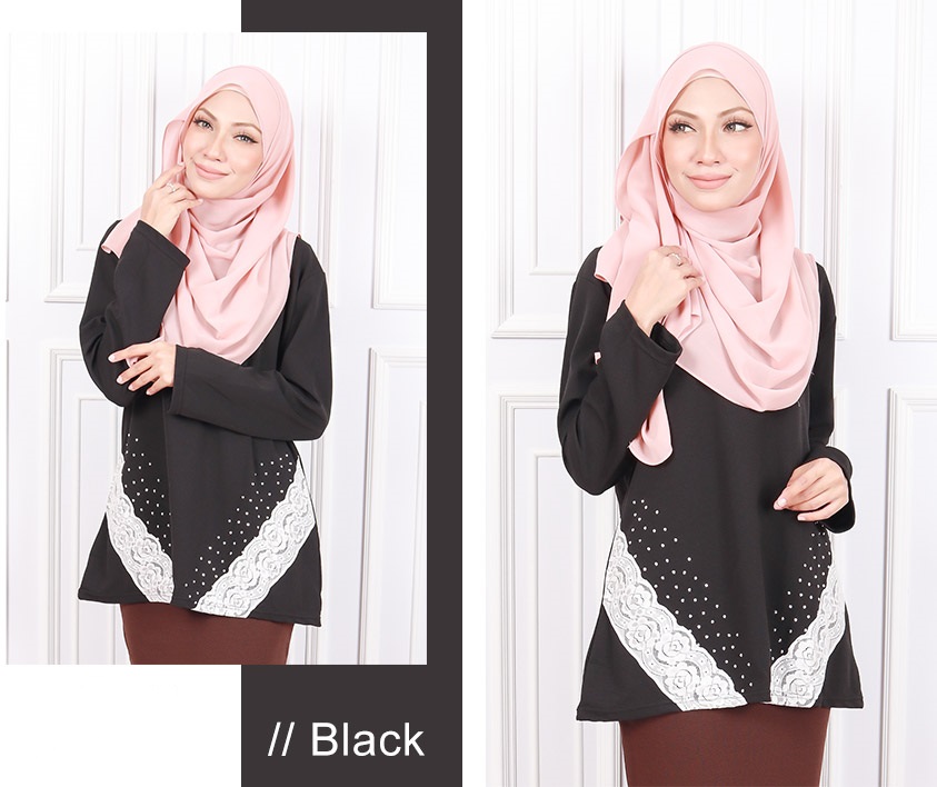 QA-587 ELEGANT WOMEN'S BLOUSE BLACK