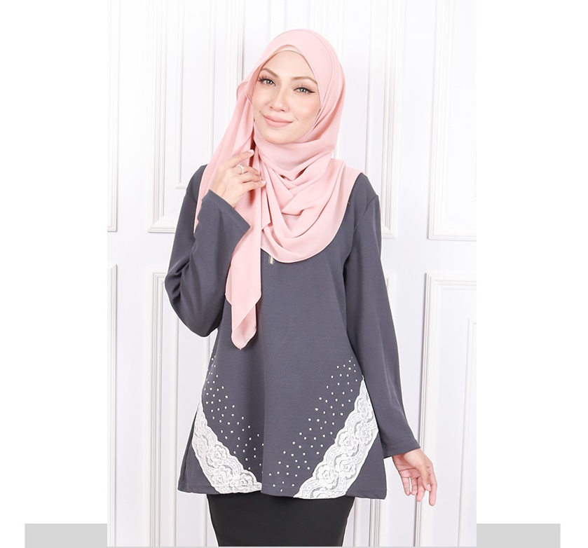 QA-587 ELEGANT WOMEN'S BLOUSE GREY