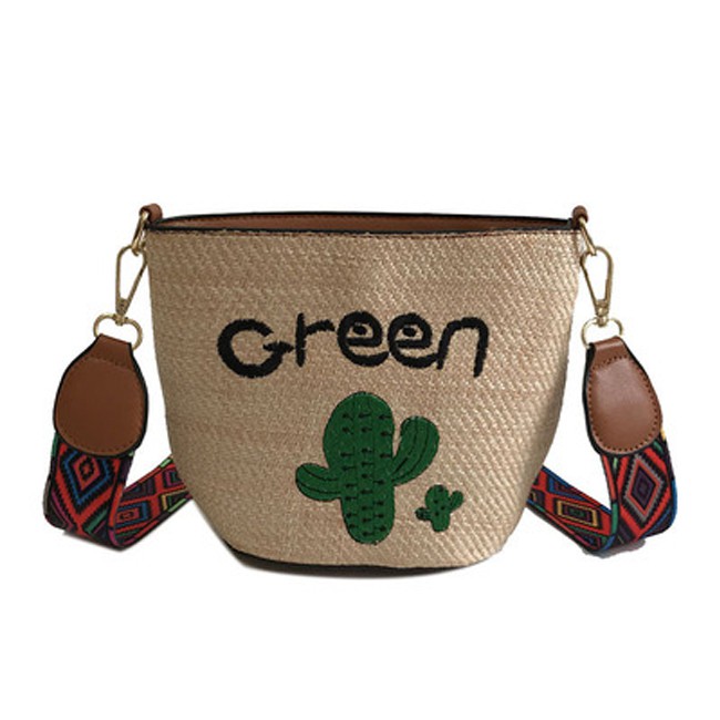 KW80422 Cute Green Cactus Bag Khaki