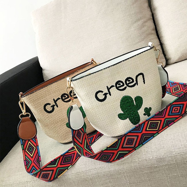 KW80422 Cute Green Cactus Bag Khaki