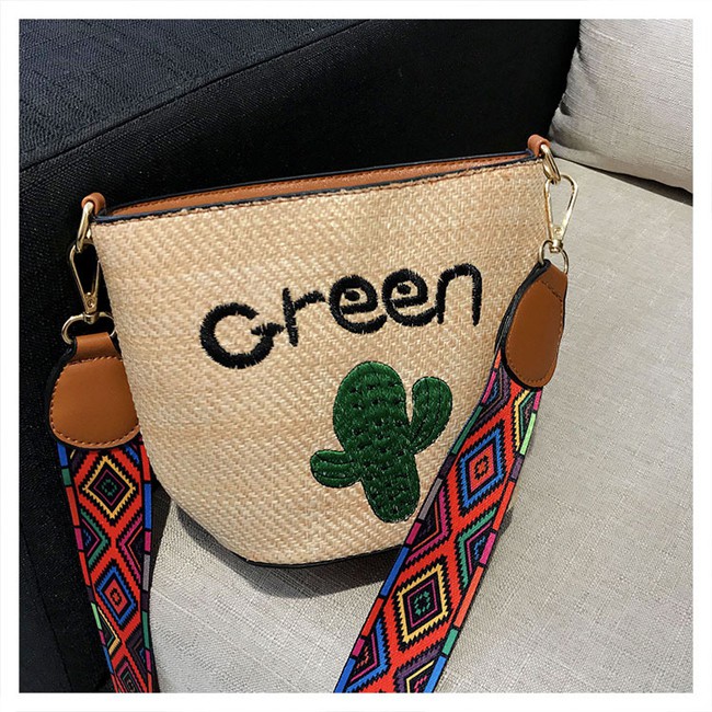 KW80422 Cute Green Cactus Bag Khaki