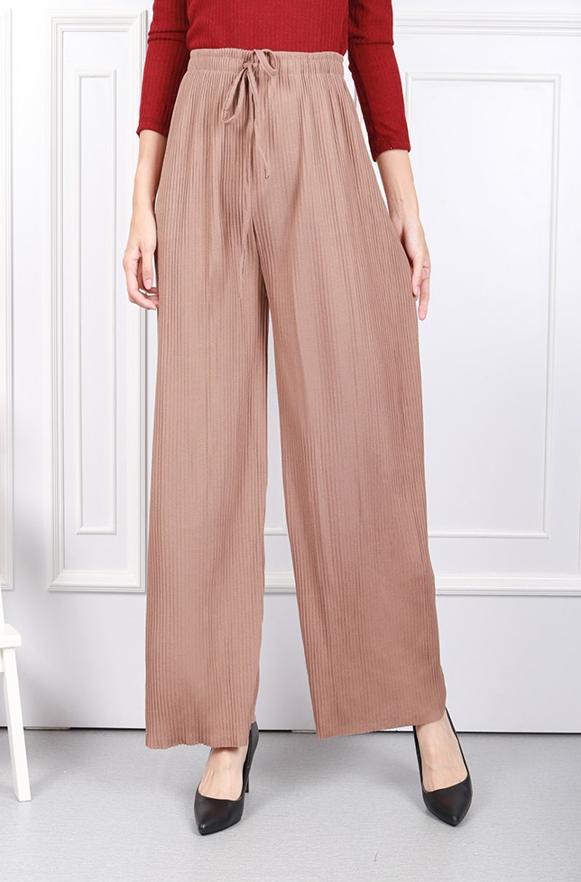 QA-592 PLEATED WIDE PANTS KHAKI