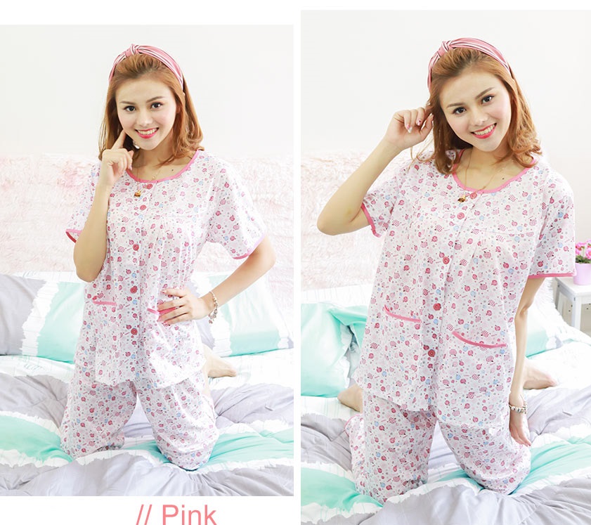 QA-597 PRINTED NIGHTWEAR SET PINK