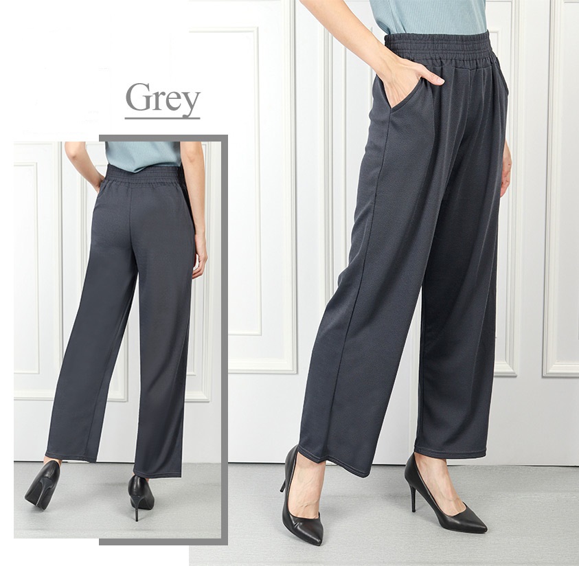 QA-598 STRAIGHT CUT PANTS GREY