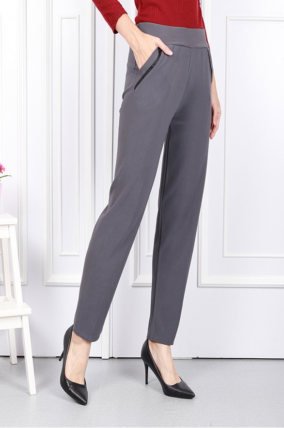 QA-599 ELASTIC FIT PANTS GREY