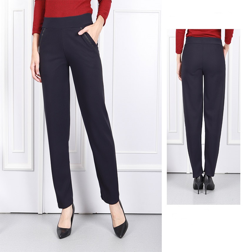 QA-599 ELASTIC FIT PANTS NAVY BLUE