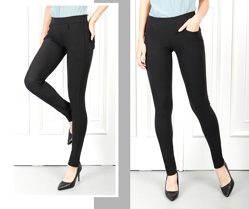 QA-609 WOMEN'S SKINNY PANTS BLACK