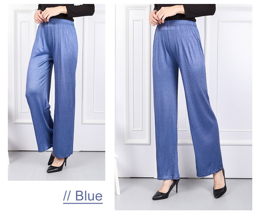 QA-610  STRAIGHT PANTS BLUE