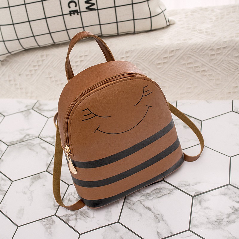 KW80424 Smile Bee Backpack Brown