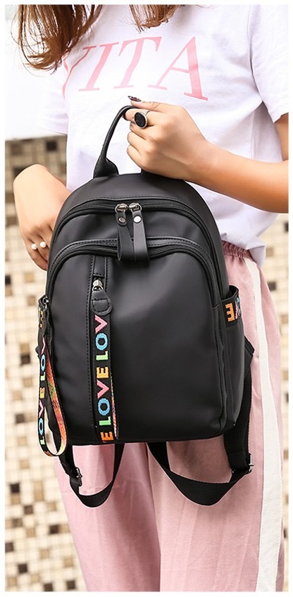 KW80436 LOVE ZIP BACKPACK BLACK