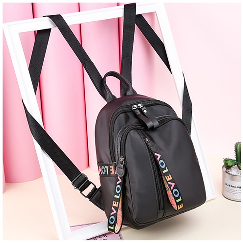 KW80436 LOVE ZIP BACKPACK BLACK